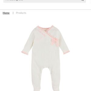 Mud Pie White and Pink Ruffled One Piece